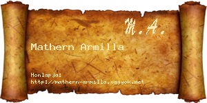 Mathern Armilla névjegykártya
